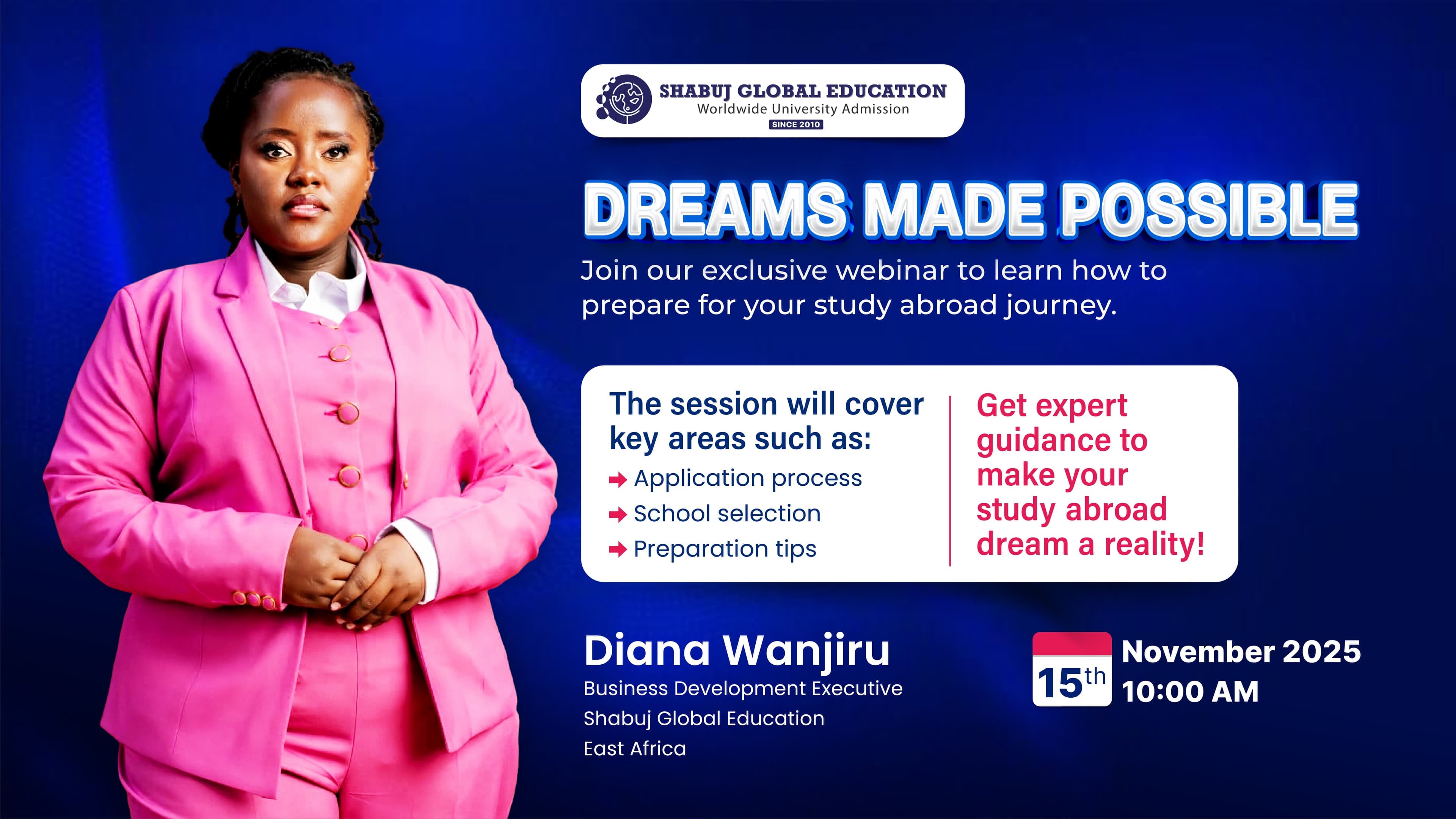 Study Abroad Webinar 2025 – Learn Application Process & School Selection Guidance