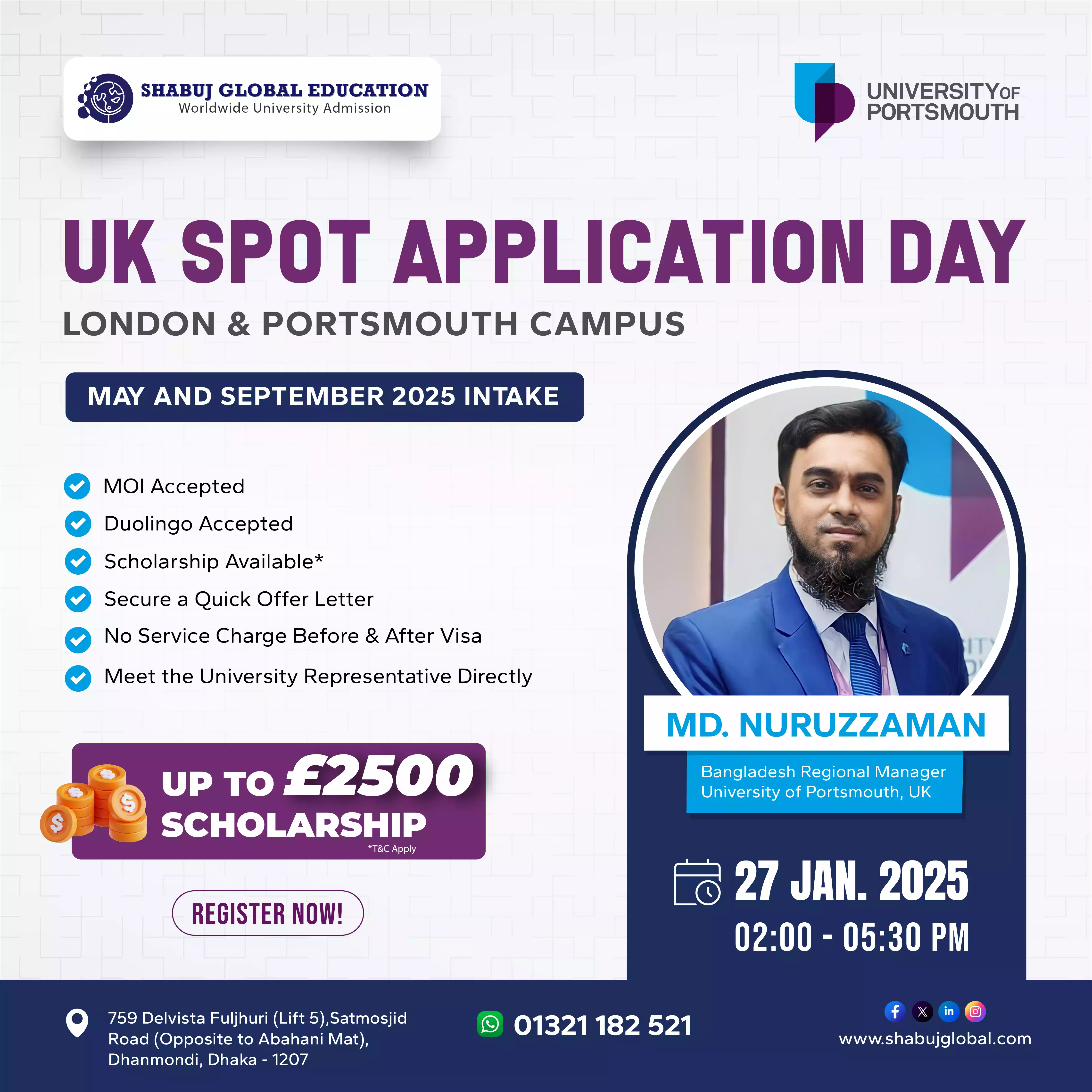 UK Spot Application Day - University of Portsmout