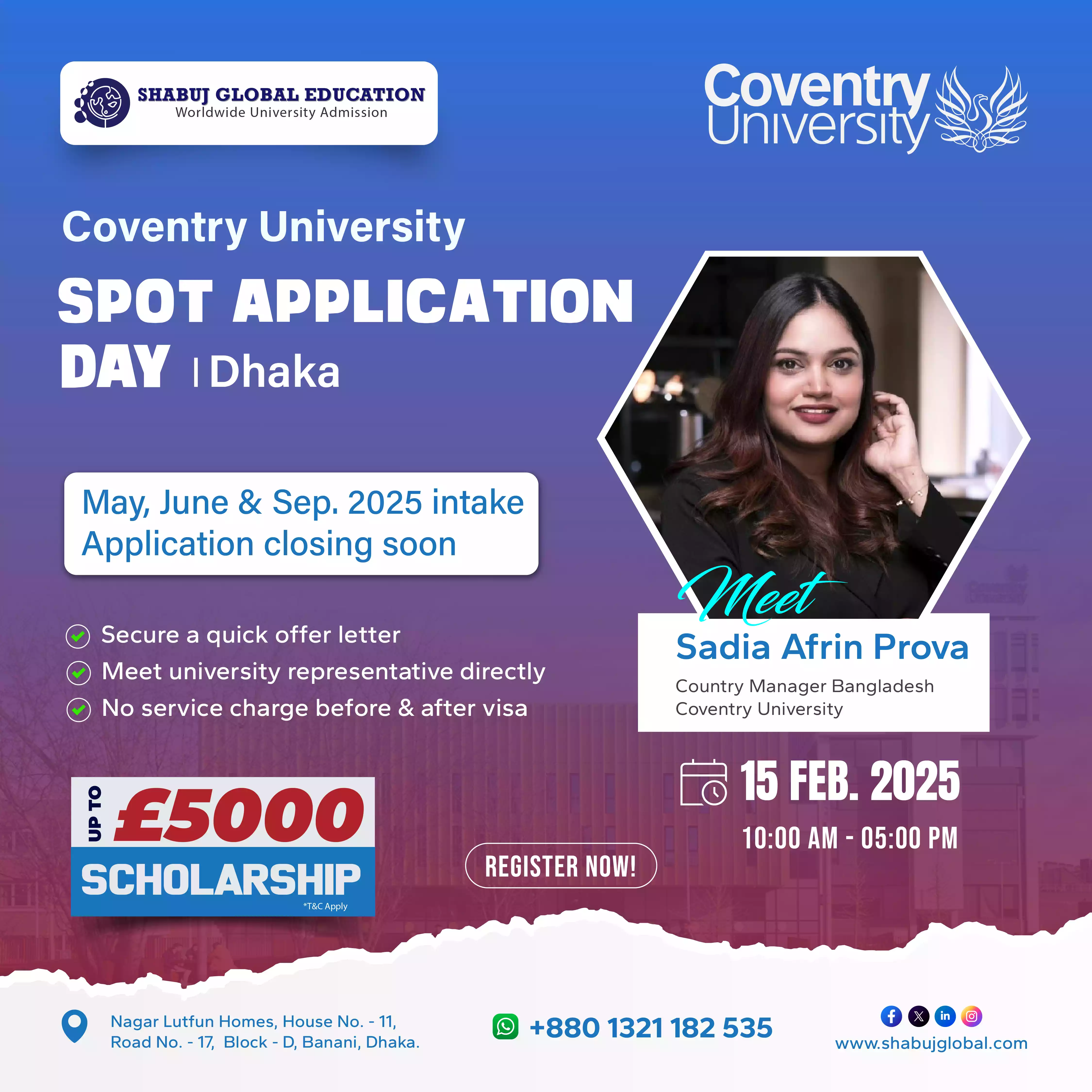 Coventry University Spot Application Day - Dhaka