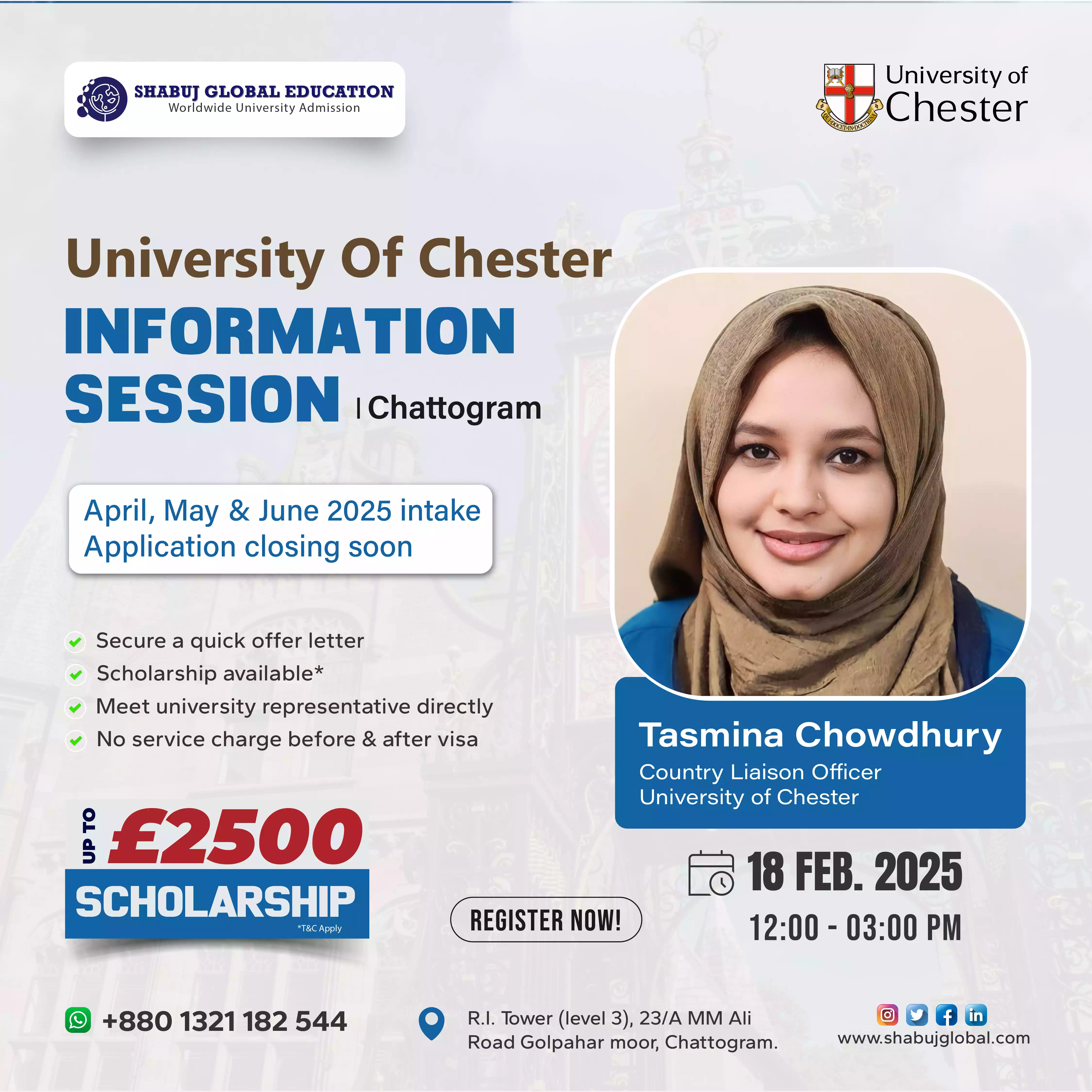 University of Chester Information Session - Chattogram