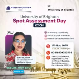 University of Brighton – Spot Assessment Day in Kochi