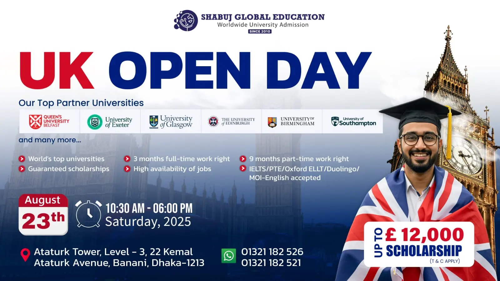 UK Open Day in Dhaka – Meet Top Universities with Guaranteed Scholarships!