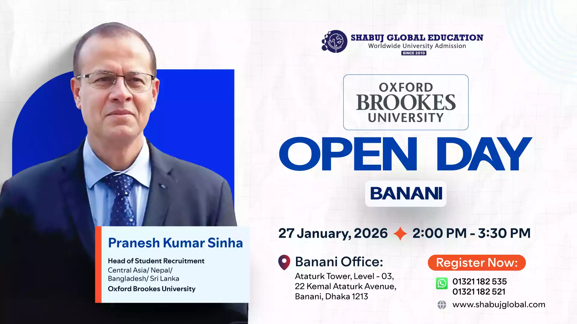 Oxford Brookes University Admission Open Day – Banani 2026